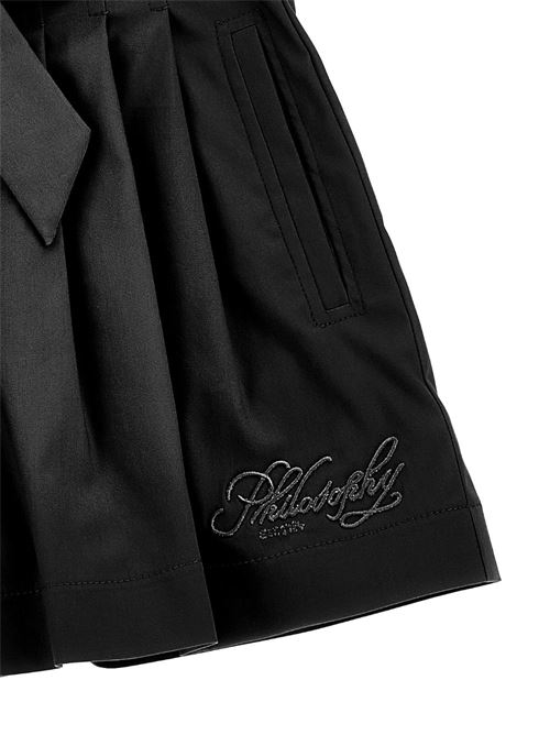 Shorts bambina Philosophy neri con cintura PHILOSOPHY KIDS | I1G40473010050